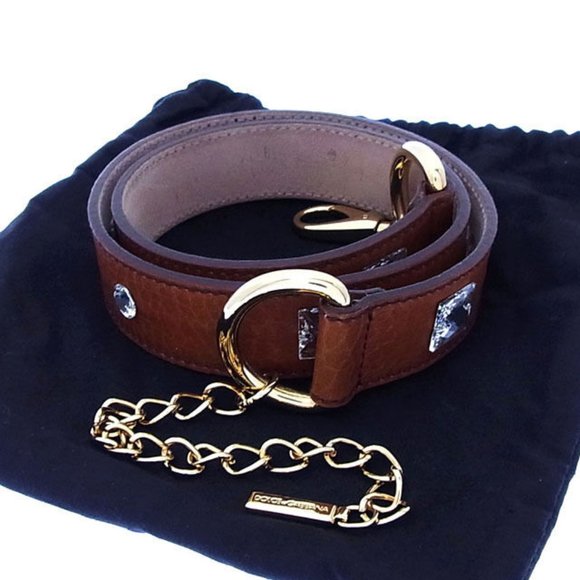 Dolce&Gabbana belt Brown Gold Woman Authentic Used - Picture 1 of 5